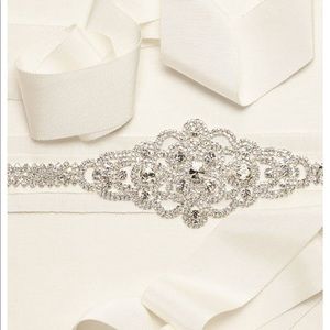 David’s Bridal Sash with Linear Beaded Design